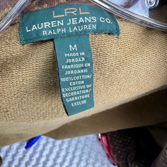 LRL Ralph Lauren Jeans Co. Brown Knit Cardigan Sweater Buckle Side Sz M - Picture 7 of 7